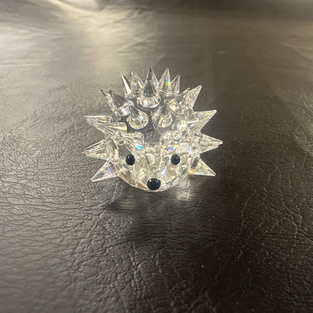 Swarovski Crystal Hedgehog Figurine - Clear and Black